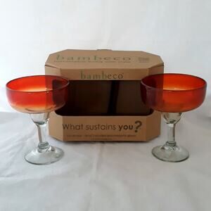 Margarita Glasses Bambeco Recycled Red Ombre